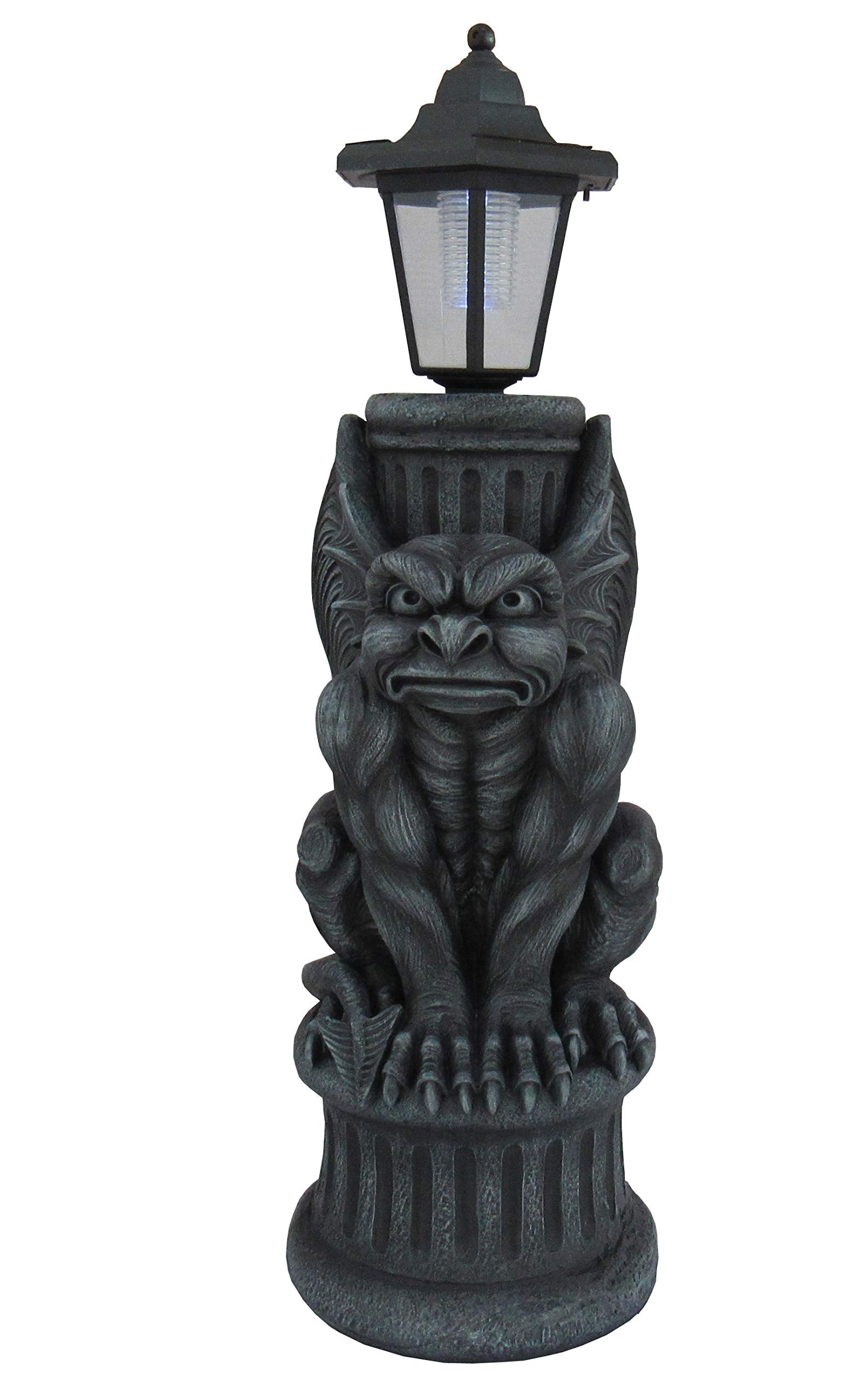 Dwk Gargoyle Statue Outside Solar Lamp | Halloween Front Porch Decor And Garden Sculptures And Statues | Gargoyle Decorations Ya