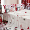 WONGS BEDDING Christmas King Size Sheet Set, 4 Piece Holiday Bedding Sheets & Pillowcases Ultra-Soft Fitted Sheet with Deep Pock