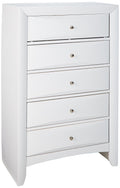 Acme Ireland 5 Drawer Wood Chest in White