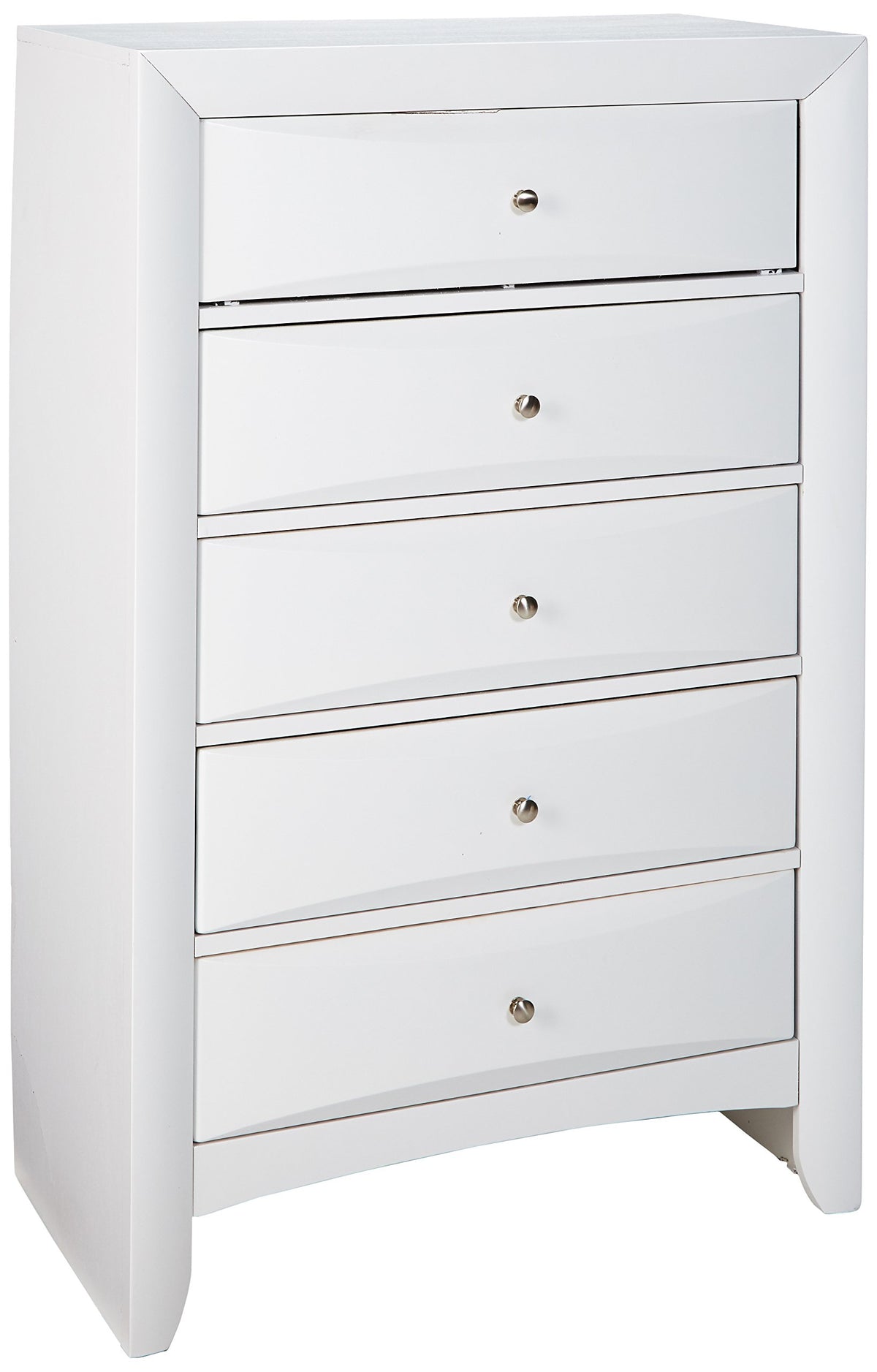 Acme Ireland 5 Drawer Wood Chest in White