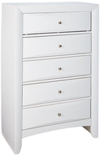 Acme Ireland 5 Drawer Wood Chest in White