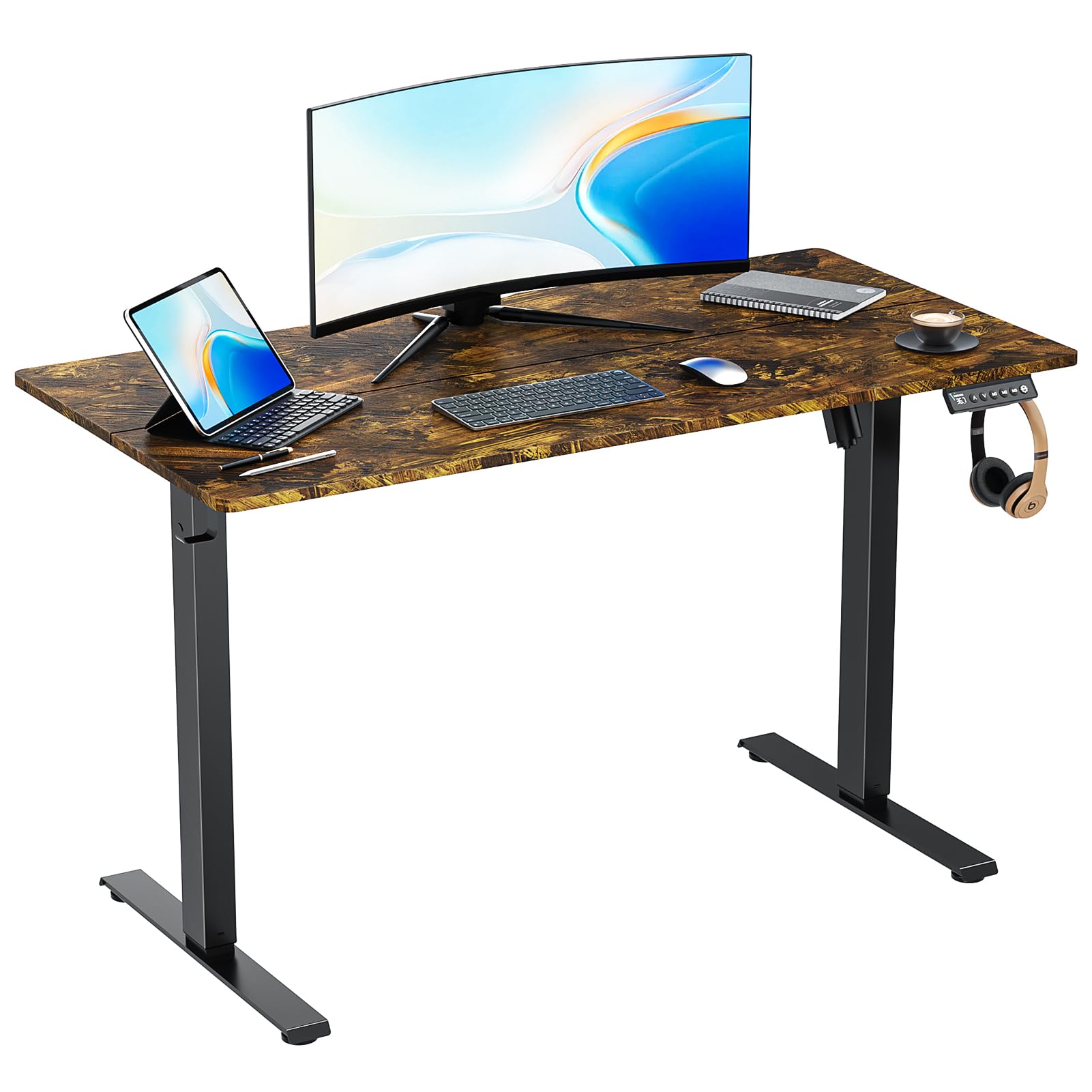 VVENACE 48 55 63 Electric Standing Desk Adjustable Height with Wheels, Sit Stand Up Desk, Home Office Desk, Rising Lifting