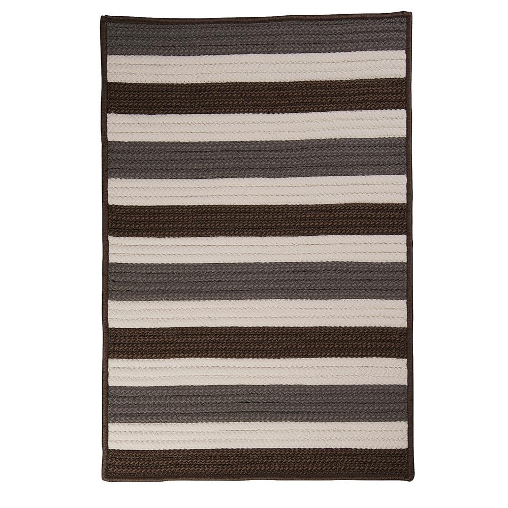 Colonial Mills Portico Square 8' Braided Modern Area Rug In Brown Stripes