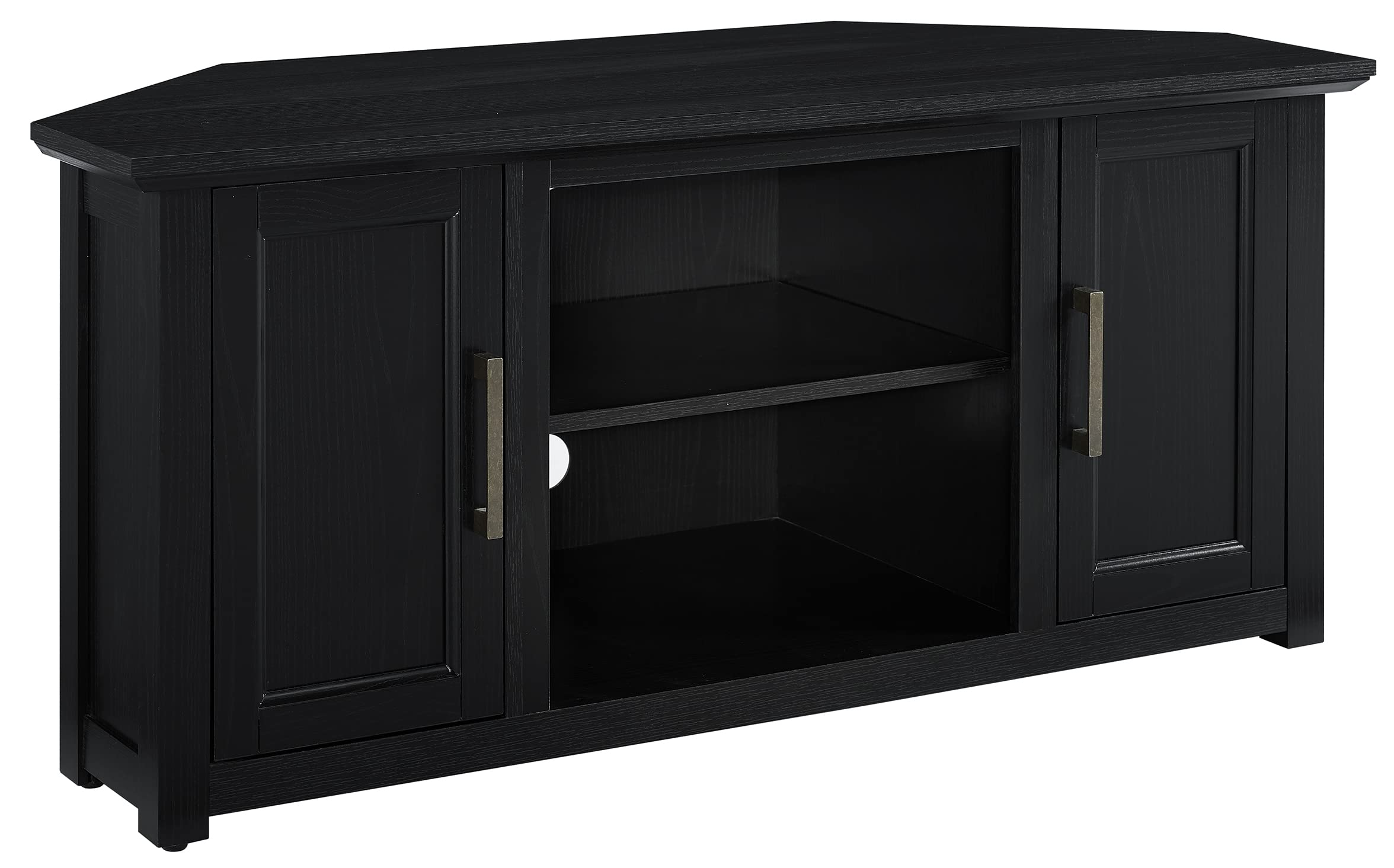 Crosley Furniture Camden TV Stand for 50+ inch TVs, Entertainment Center with Adjustable Storage Shelves, Black