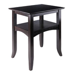 Ergode Wood Camden End Table - Coffee Finish, Solid Wood Construction, Stylish Flared Legs, Lower Shelf for Storage, Easy Assembly - 22.4' W x 17.3' D x 25.9' H