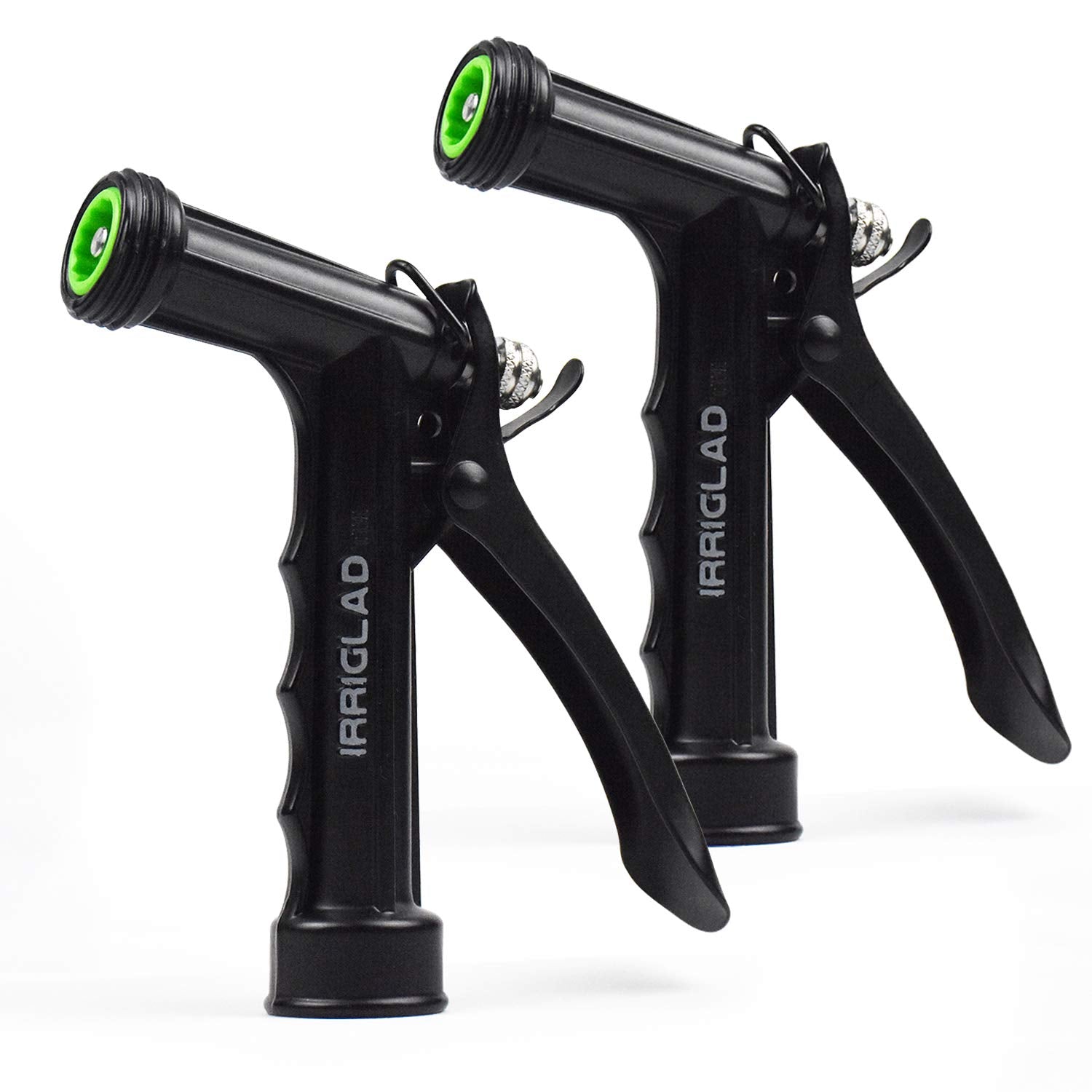 Irriglad Hose Nozzle 2 Pack, Full Size Pistol Grip Water Nozzle Sprayer With Threaded Front, High Pressure Nozzle, Adjustable Sp
