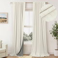 102 Inch Blackout Curtains Cream for 103 Inch Length Window Drapes Elegant Farmhouse Style Custom Made Black Out Weather Curtain