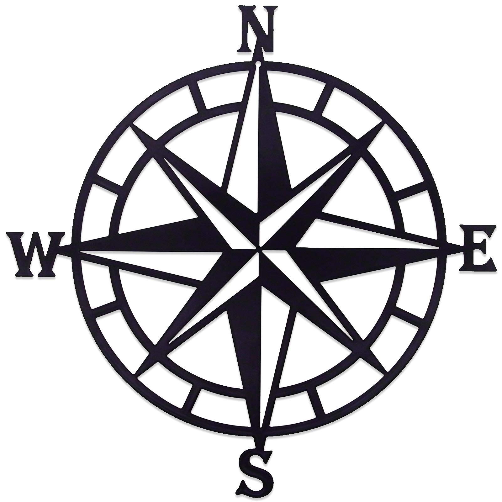 Estart 11 Inches Metal Decorative Nautical Compass Wall Decor, Living Room Bedroom Office Porch Garden Patio Signs Wall Hanging