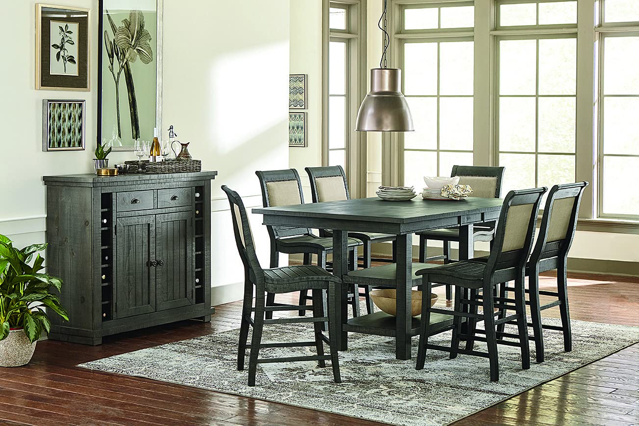 Progressive Furniture Willow Rectangular Counter Table Distressed Dark Gray