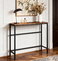 Narrow Entryway Console Table & Sofa Side Table - Industrial Brown Hallway Table for Small Spaces, Behind Couch Table, Multi-Fun