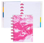 Talia Discbound Notebooks, Planner, Customizable, (Pink Marble Flow W/90'S Pink Discs, Junior (5.5In X 8.5In))