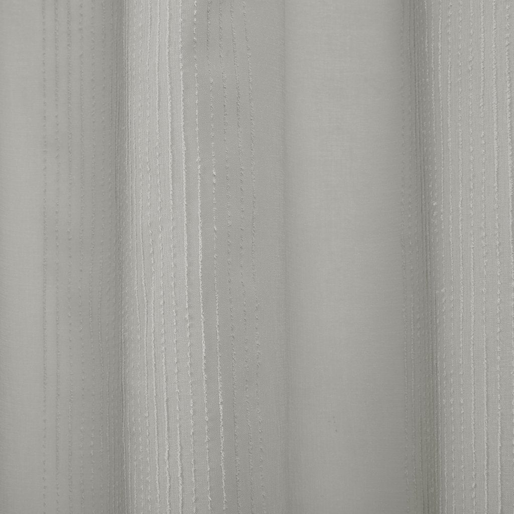Madison Park Anna Sheers Shower Curtain, Textured Striped Accent Design, Modern Mid-Century Bathroom Decor, Machine Washable, Fabric Privacy Screen 72X72, Grey