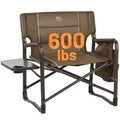Timber Ridge Xxl Upgraded Oversized Directors Chairs With Foldable Side Table, Detachable Side Pocket, Heavy Duty Folding Camping Chair Up To 600 Lbs Weight Capacity (Brown) Ideal Gift