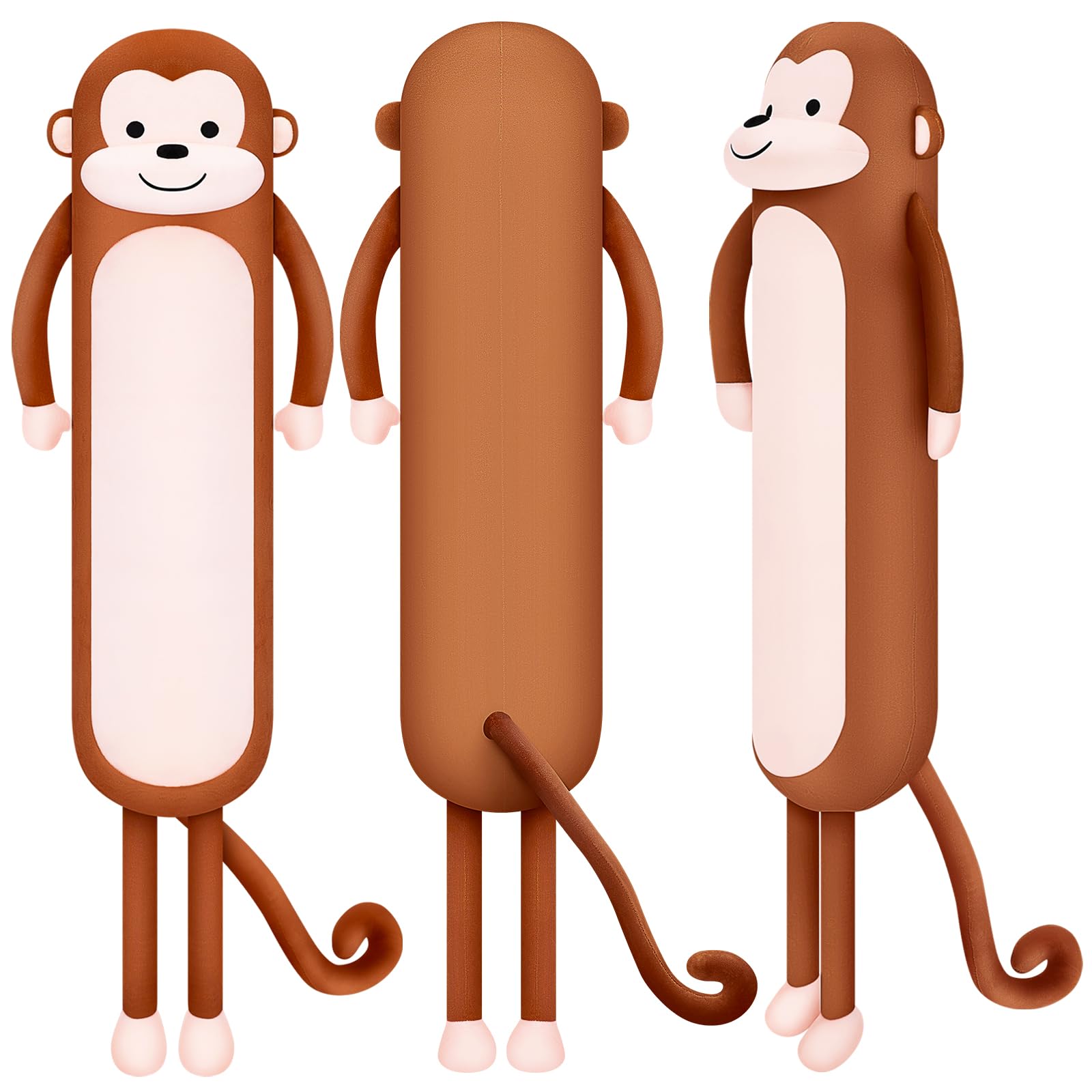 Achwishap Long Monkey Stuffed Animal Plush Toy,40    Kawaii Large Huggable Sleeping Monkey Plush Pillow,Soft Monkey Throw Body P