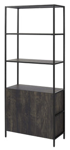 Crosley Furniture Jacobsen Large Bookshelf, Bookcase Storage with Shelves, Brown Ash