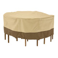 Classic Accessories Veranda Water-Resistant 60 Inch Round Patio Table & Chair Set Cover, Outdoor Table Cover