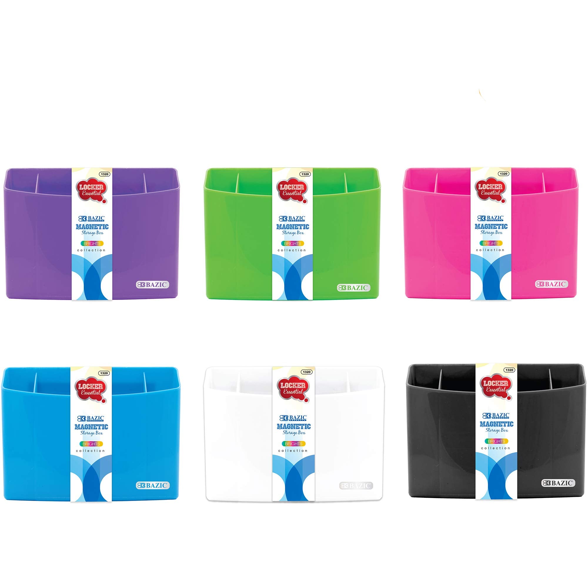 BAZIC Magnetic Storage Box 5.3' x 4' x1.38', Sticks to Metal Surface, Back to School, for School Locker Bathroom Refrigerator