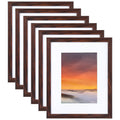 BSRHOME 8X10 Brown Picture Frame Set of 6, Collage Wall Decor, Display Pictures 5x7 with Mat or 8x10 Without Mat for Tabletop Di