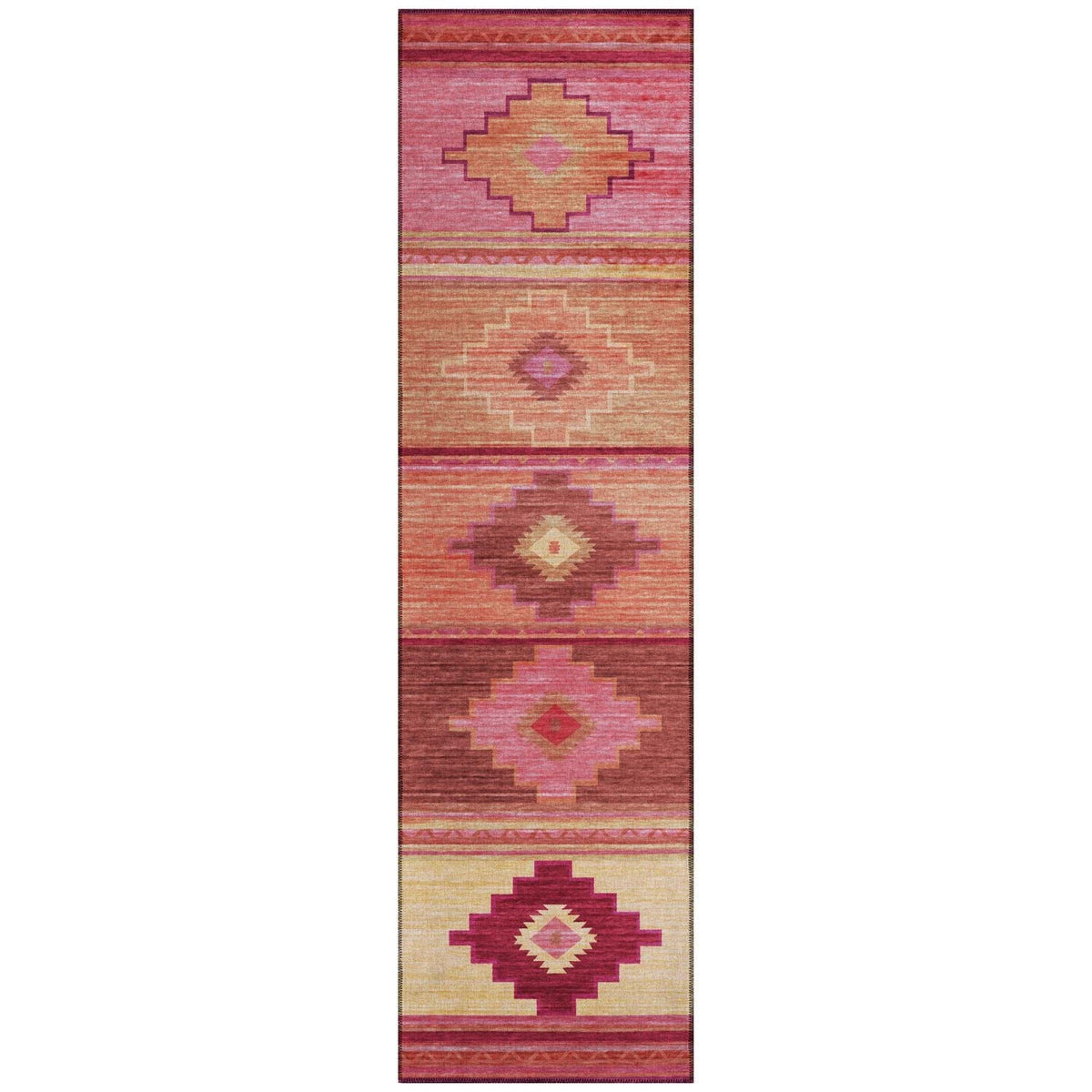 Phoenix Ph1 Pink Southwestern Rug Runner 2' 3&quot; X 7 ' 6&quot;