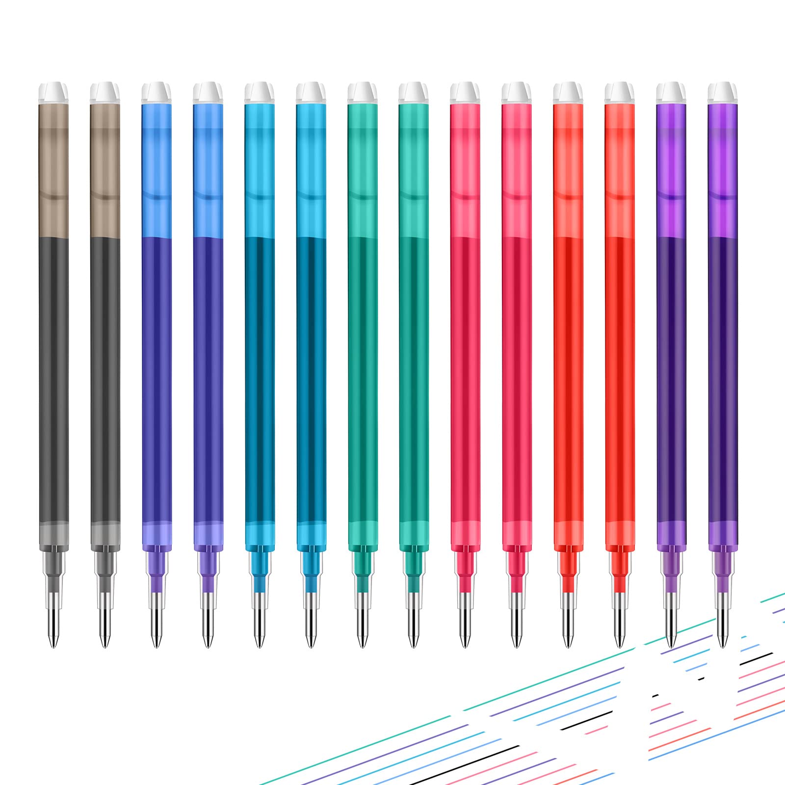 Sabary Erasable Pen Refills 0.7 Mm 7 Assorted Colors Gel Ink Refills Medium Fine Point Erasable Pens Refill Compatible With Retr