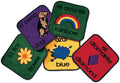 Carpets for Kids KID$Value Plus 1618 Bilingual Carpet Individual Seating Set 18-12in Squares Multi Color
