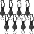 Zonon 8 Pieces Retractable Keychain Heavy Duty Badge Holder Reel With Steel Wire Rope Cable, 24Inch Self Retracting Steel Wire C