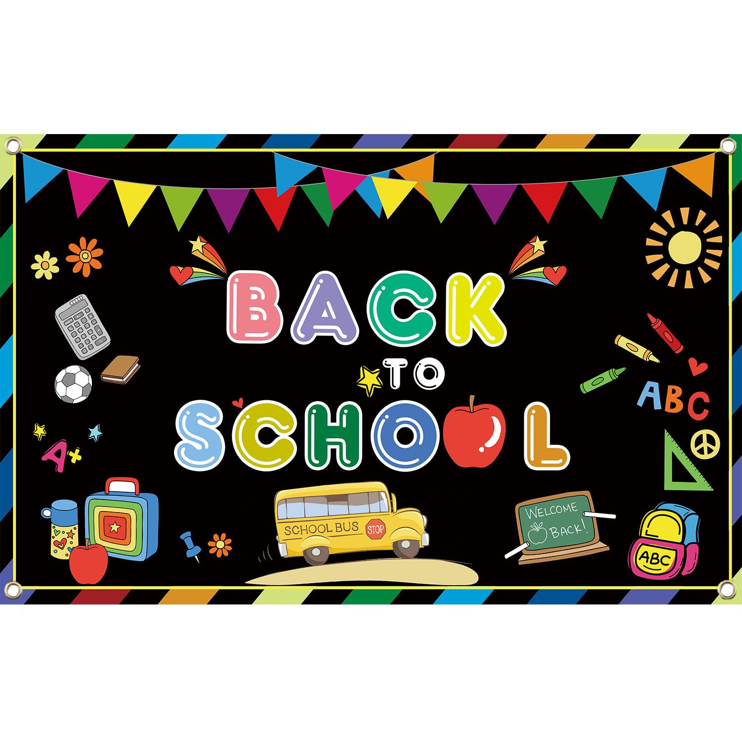 Zliisang 5.9X3.6Ft Welcome Back To School Backdrop For Photography Welcome Party Banner First Day Of School Classroom Decoration