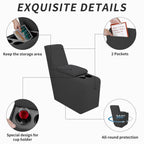 Easy-Going 2-Piece Recliner Console Cover For Reclining Loveseat Covers Stretch Jacquard Middle Console Cover For Recliner Couch And Sofa Dark Gray