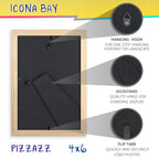 Icona Bay 4X6 Picture Frames (Yellow, 3 Pack), Colored Solid Wood Scandinavian Style Frames For Photo, Pizzazz Collection