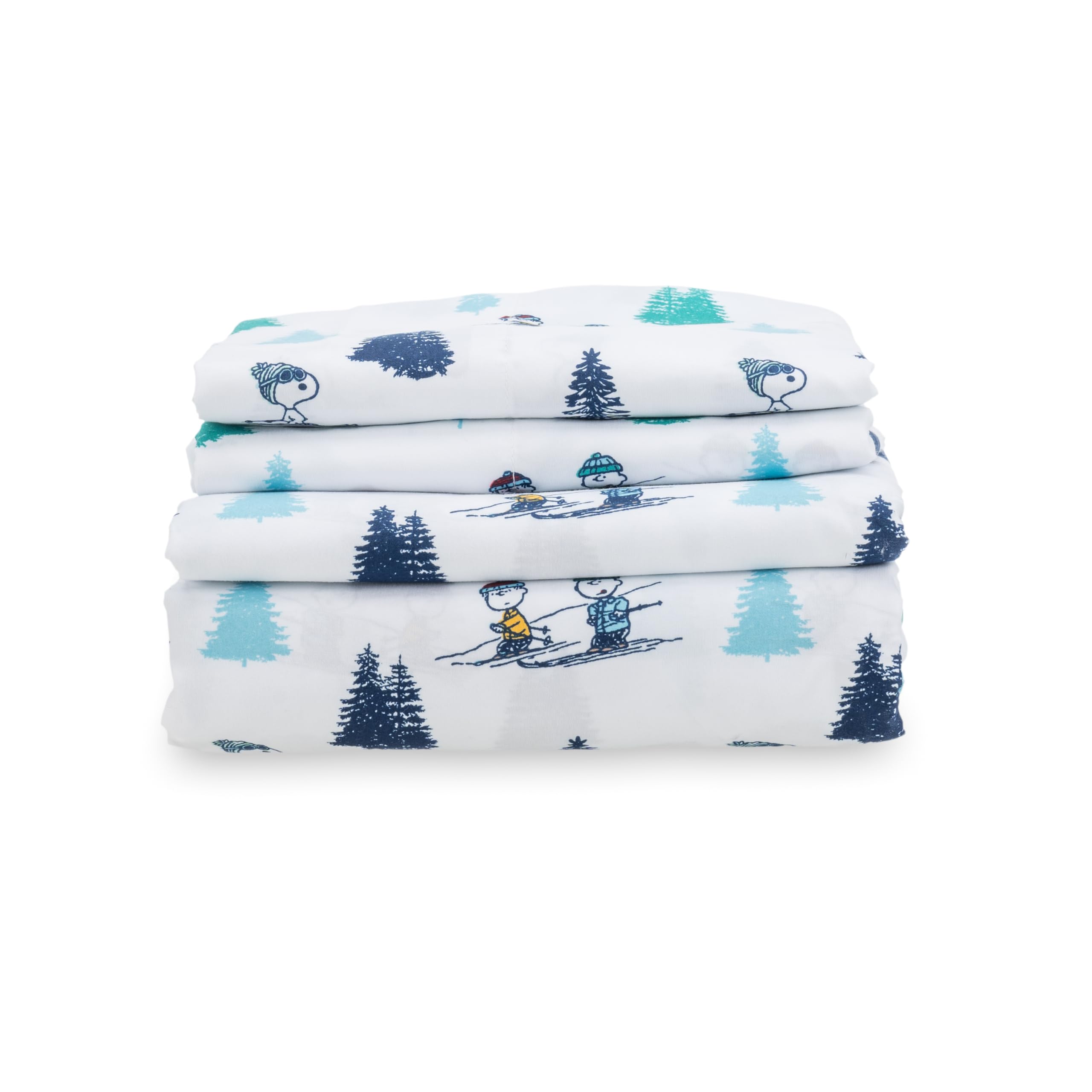 Berkshire Blanket Peanuts Kids Sheet Set Full Size - 4 Pieces,Cute Character Snoopy Printed Soft Microfiber Bed Sheets,Snoopy'S