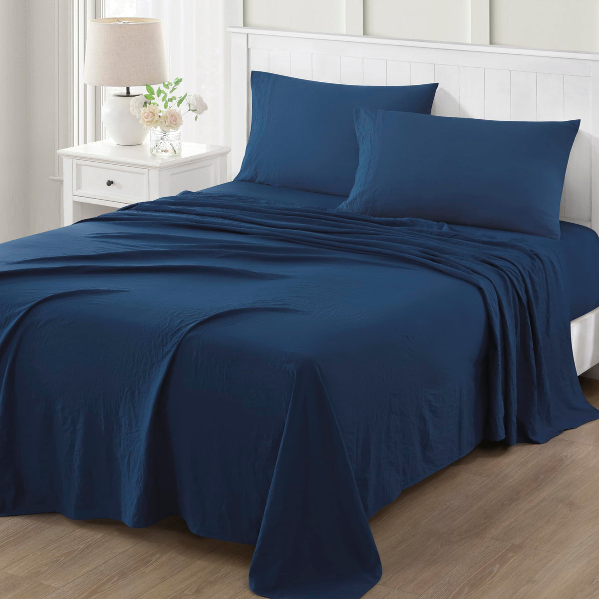 Martha Stewart Ultra Soft Brushed And Washed Microfiber 3 Piece Sheet Set, Easy Care, Comfy Bed Sheets, Deep Pocket Up To 16',