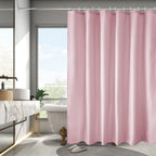 AooHome Extra Long Shower Liner, Polyester Solid Color Shower Curtain with Hooks, Weighted Hem, Water Repellent, 72x84 inch, Pin