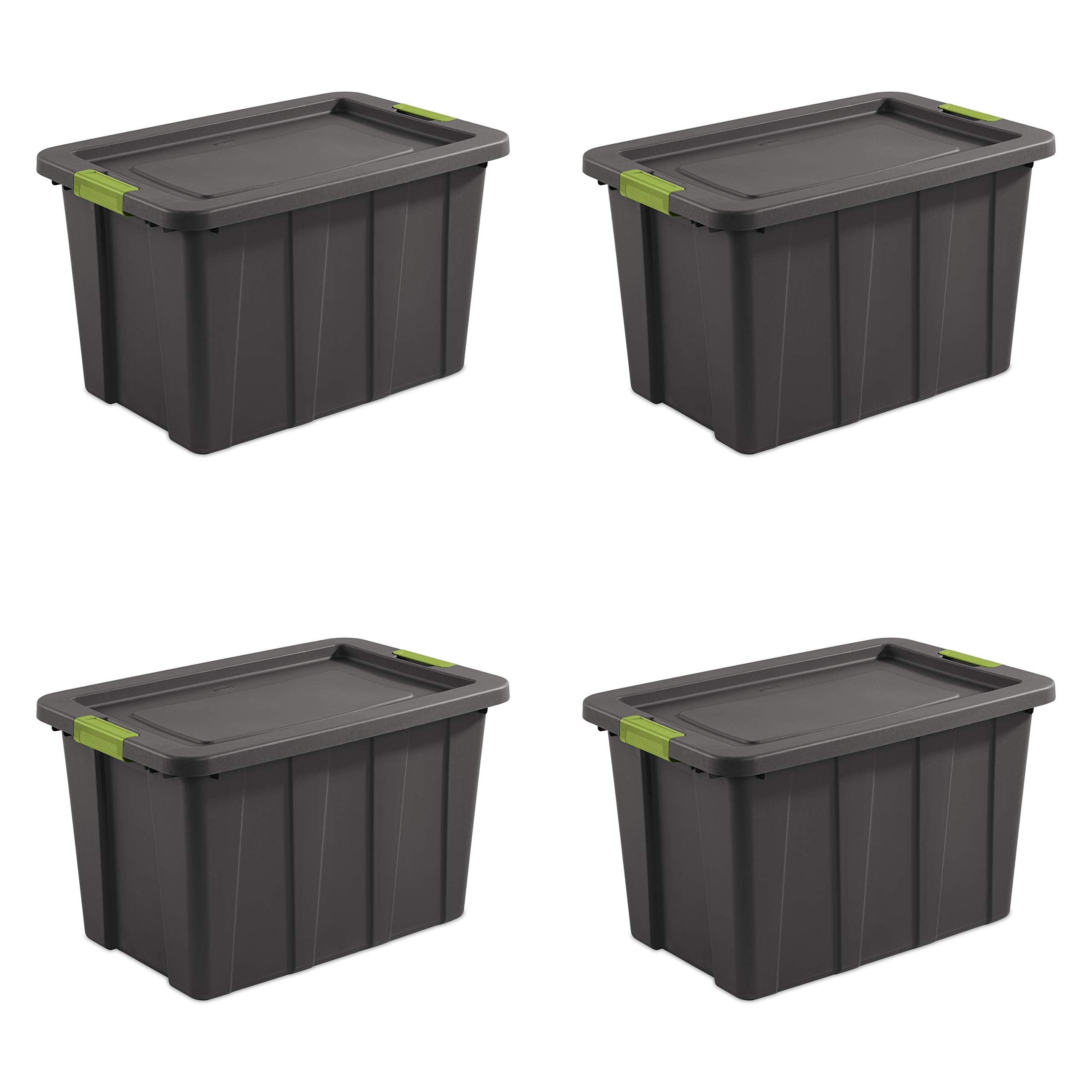 Sterilite 30 Gal Latching Tuff1 Storage Tote, Stackable Bin with Latch Lid, Plastic Container to Organize Garage, Basement, Gray