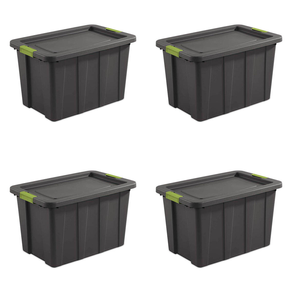 Sterilite 30 Gal Latching Tuff1 Storage Tote, Stackable Bin with Latch Lid, Plastic Container to Organize Garage, Basement, Gray