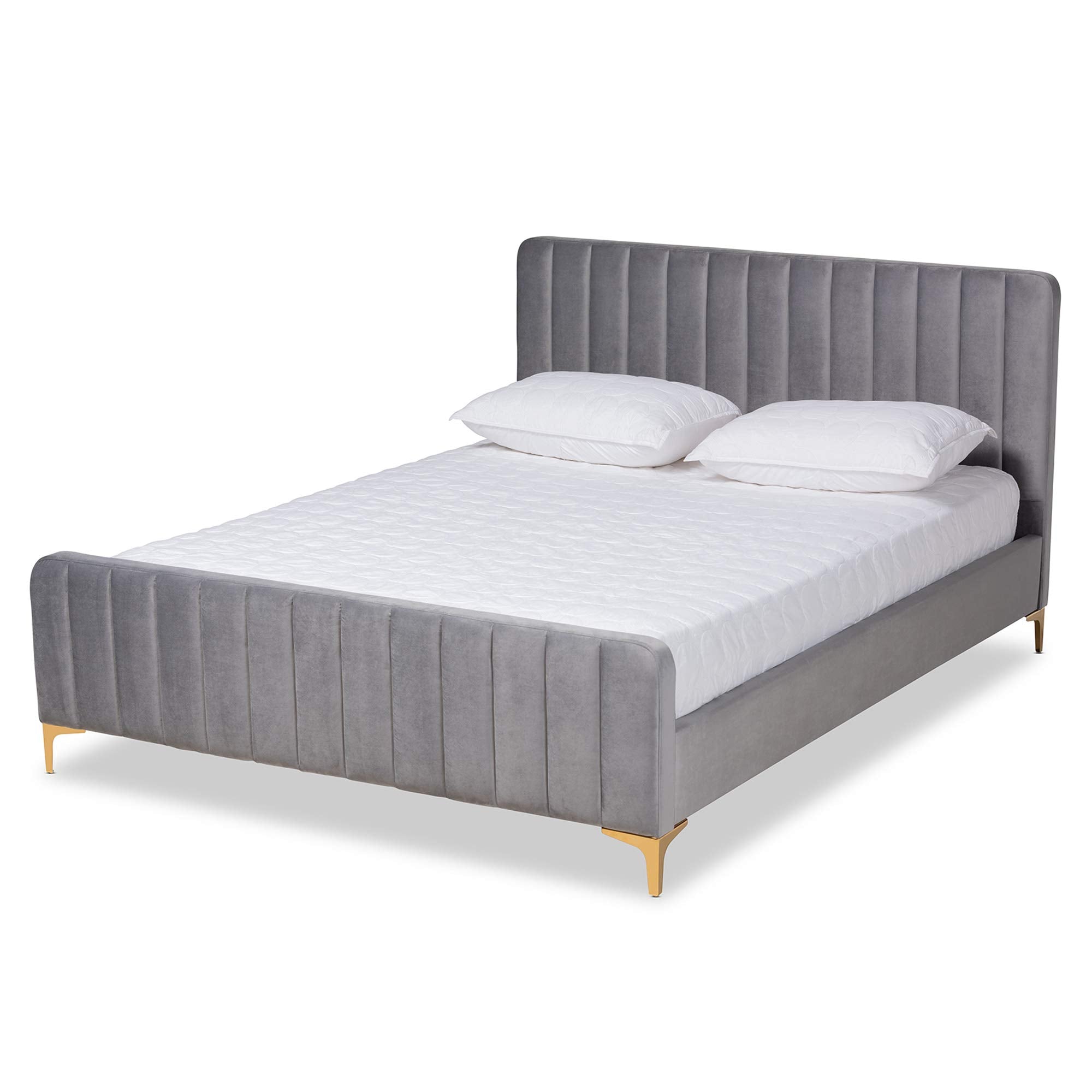 Baxton Studio Nami Beds (Platform), King, Light Grey