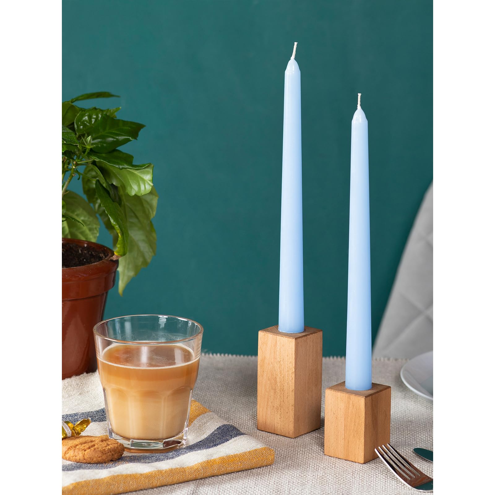 Candwax 10 Inch Taper Candles Set Of 12 - Dripless Taper Candles And Unscented Candlesticks - Perfect As Dinner Candles And Hous