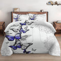 Wecozy Comforter Set Full Size With 2 Pillowcases, Summer Spring Purple Butterfly Bedding Set For Kids And Adults, Abstract Circ