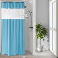 UFRIDAY 36x72 Inch Stall Shower Curtain with Mesh Window,Soft Fabric Solid Bathroom Curtain with Hooks, Weighted Hem, Heavy Duty