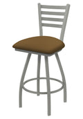 XL 410 Jackie 36 Swivel Extra Tall Bar Stool with Anodized Nickel Finish and Canter Saddle Seat