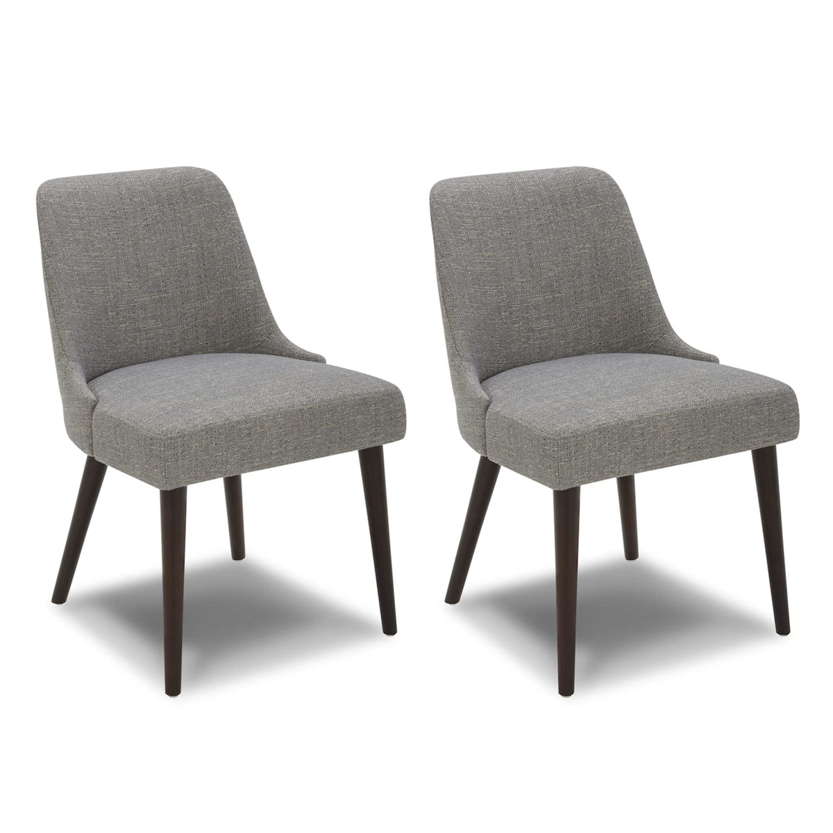 Chita Mid-Century Modern Dining Chair, Upholstered Fabric Accent Chair,Set Of 2, Fog
