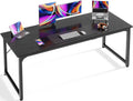 Huuger Computer Desk, 63 Inch Office Desk, Gaming Desk With Storage, Writing Desk Work Desk For Home Office, Study, Modern Simple Desk, Large Legroom, Metal Frame, Black