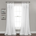 Lush Decor Lydia Curtains Ruffle Window Panel Set for Living, Dining, Bedroom (Pair), 84 x 40, White