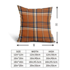 Fall Plaid Pillow Covers 18X18 Set Of 2 Orange Blue Buffalo Plaid Tartan Print Autumn Themed Decorative Throw Pillows Outdoor Pi