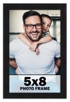 CountryArtHouse 5x8 Frame Black Solid Pine Wood Picture Frame Includes UV Acrylic Plexiglass, Acid Free Foam Backing Board and H