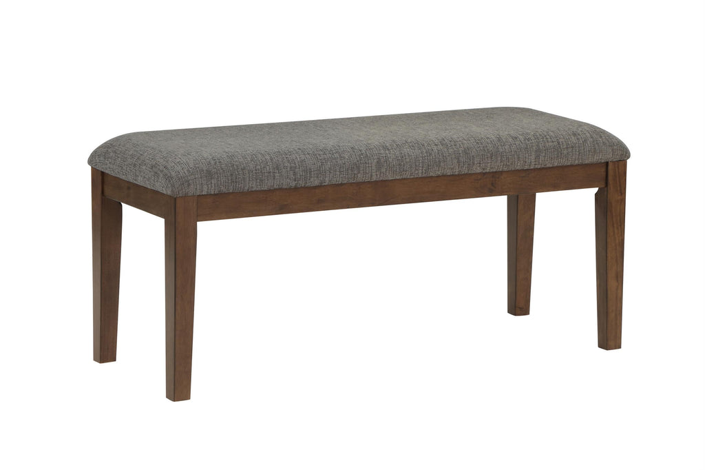 Steve Silver Furniture Quinn Upholstered Seat Wood Bench, Dining Room, Hallway, or Bedroom, Transitional Style, Natural Chestnut Finish, Brown