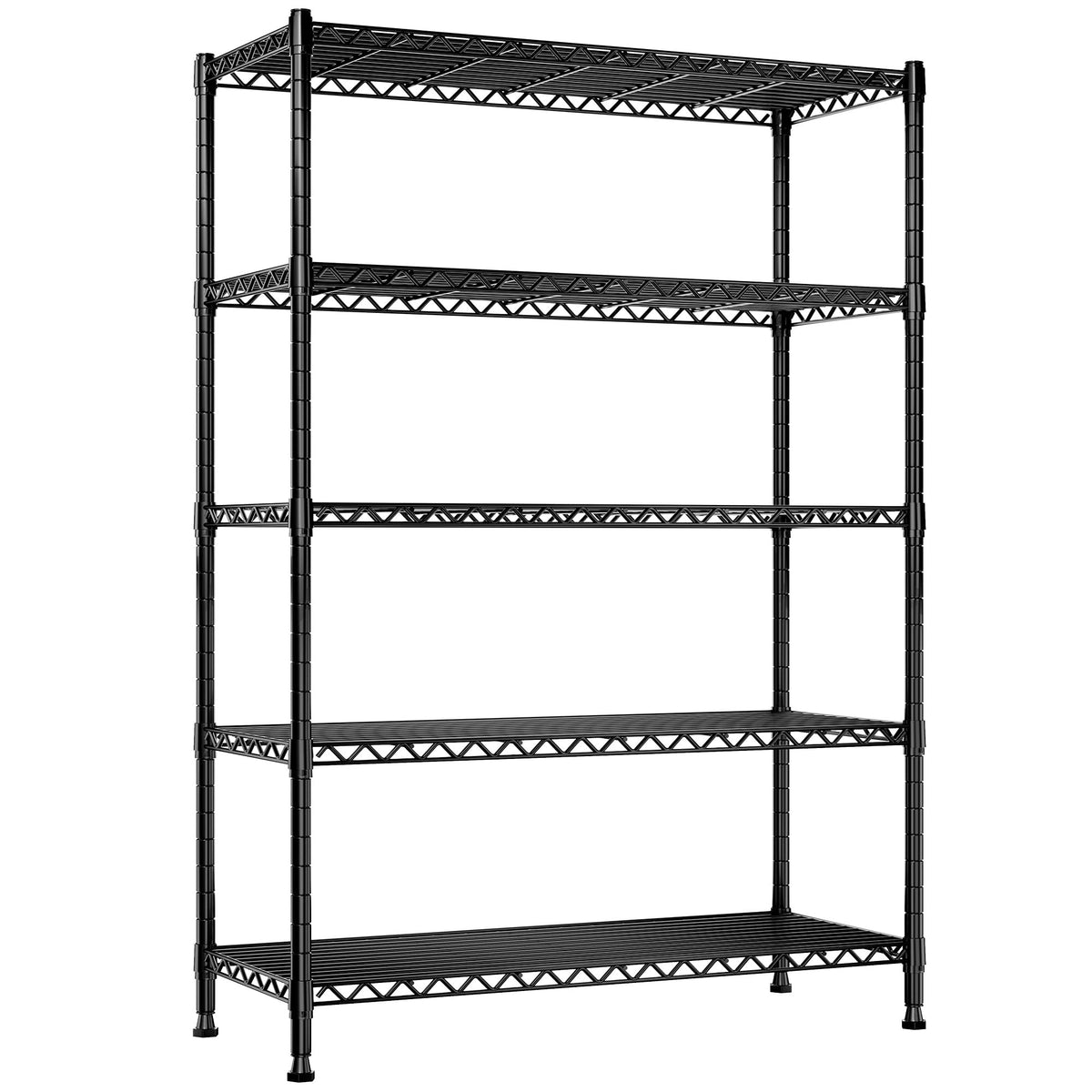 Reibii 5-Shelf Wire Shelving,Storage Shelves Metal Shelves For Storage,71H Adjustable Garage Shelving Heavy Duty Storage Rack Pa