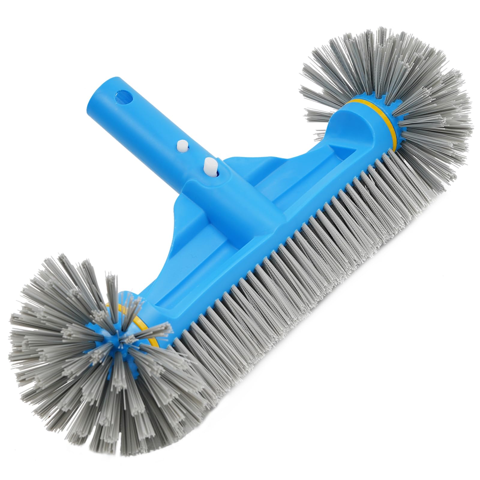 Tidymister 12.5' Round End Pool Brush Head Cleaning Pool Wall & Tiles & Steps Durable Nylon Bristles, Pool Scrub Brushes,For In