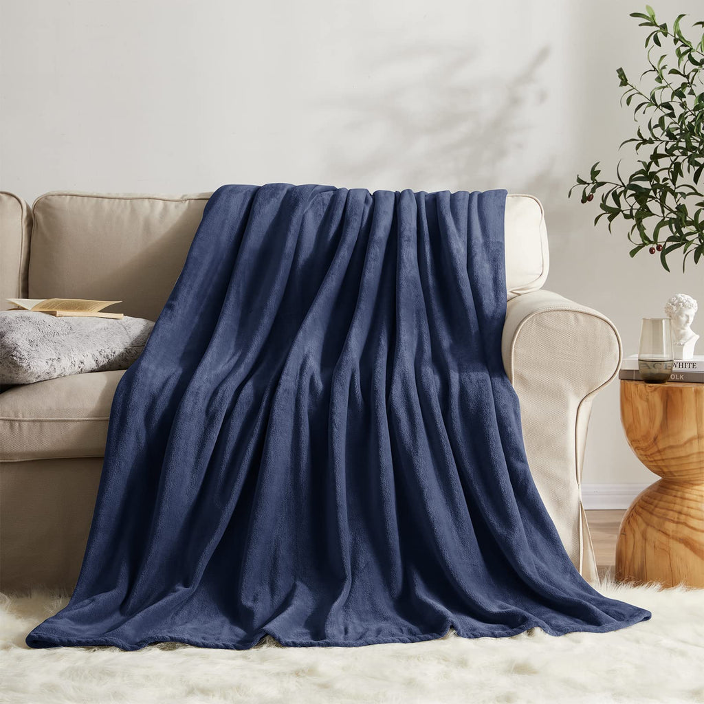 Kmuset Fleece Blanket Twin Size Navy Lightweight Throw Blanket Super Soft Cozy Microfiber Blanket Factory Shop