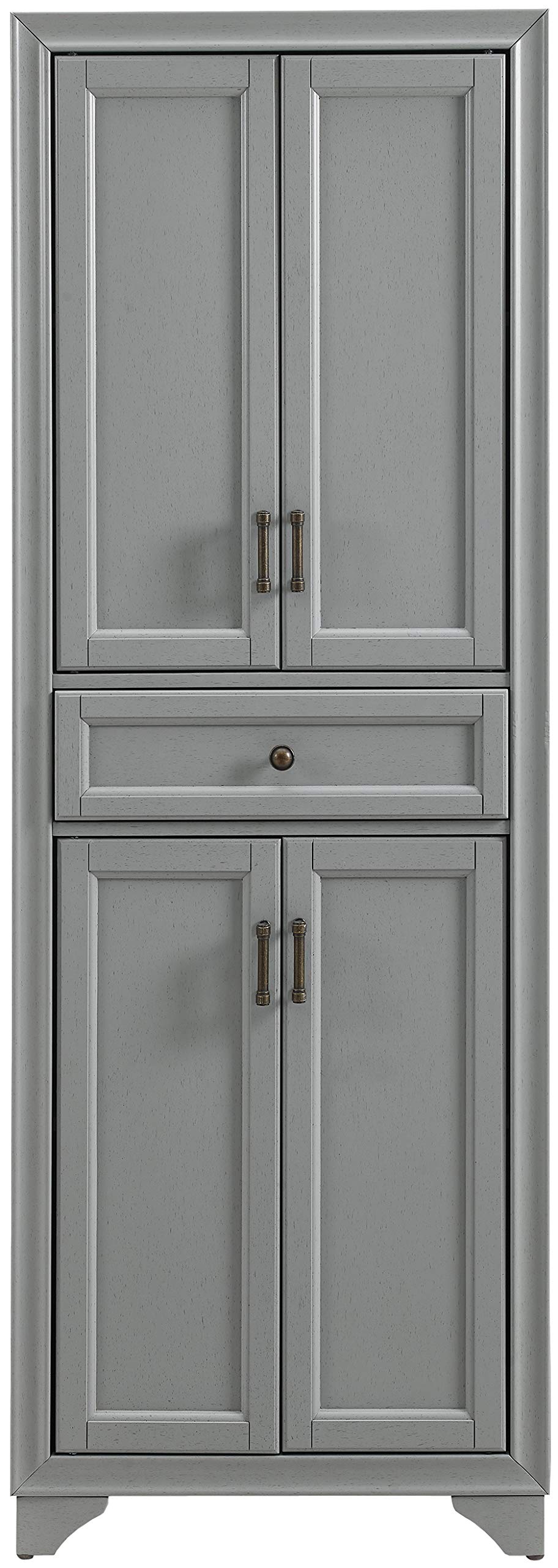 Crosley Furniture Tara Pantry Storage Cabinet With Shelves, Kitchen, Dining, Or Laundry Room, Distressed Gray