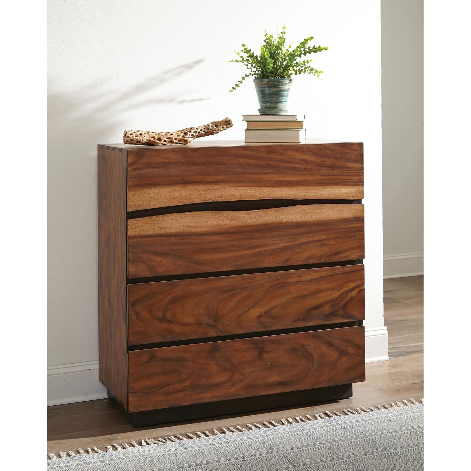 Coaster Madden 4-Drawer Chest, Smokey Walnut/Coffee Bean